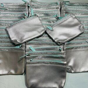 50 Ipsy Glam Bags ~ Silver with Glitter ~ Cosmetic / Make-Up ~ New / Empty ~